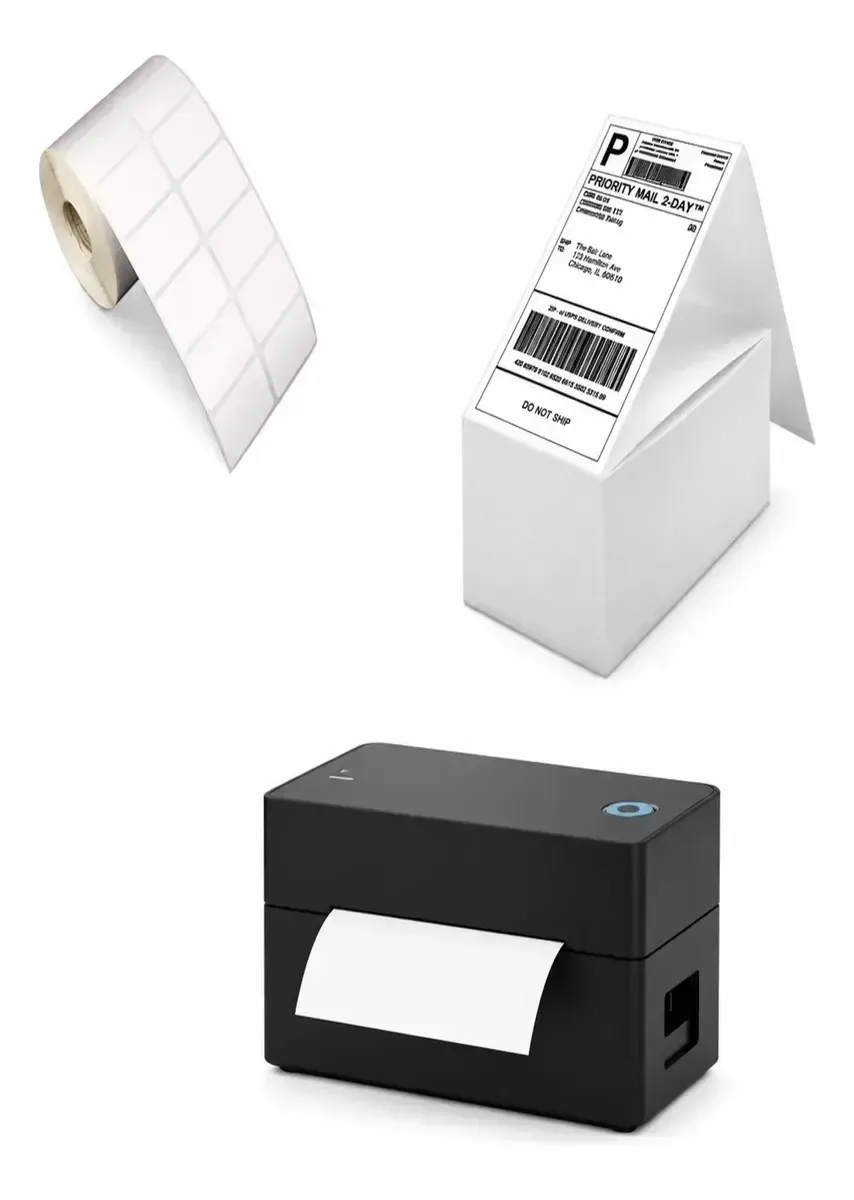 Impressora Térmica 10x15cm 4x6’’ com Etiquetas Portátil USB 203 dpi