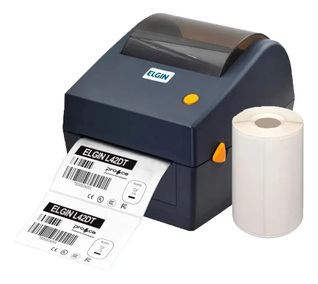 Impressora Etiquetas Elgin L42-dt Com Etiqueta 100x150mm
