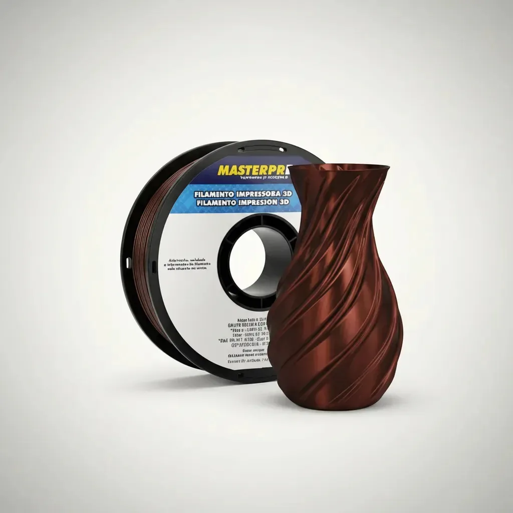 Filamento Pla Impressão 3d 1kg 1.75mm Masterprint Premium Bronze-silk