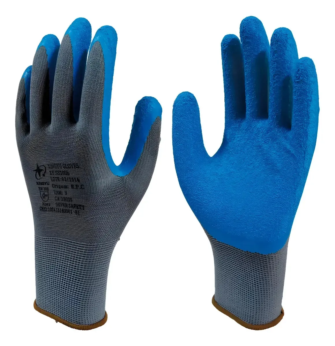 Kit 5 Luvas Nitrílicas Super Safety Pedreiro Azul 9.G para Segurança