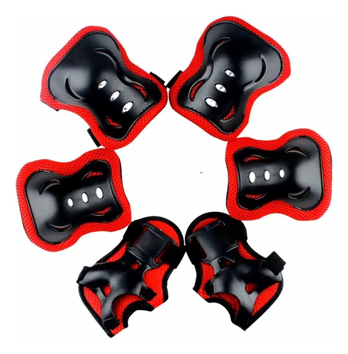 Kit de Proteção Infantil Vermelho para Bike, Patins e Skate - RODLUX RFC