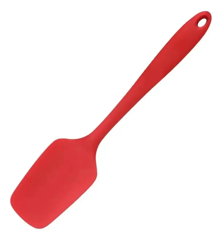 Espátula Pá De Silicone 27cm Coberturas Fechada Com Suporte Vermelho