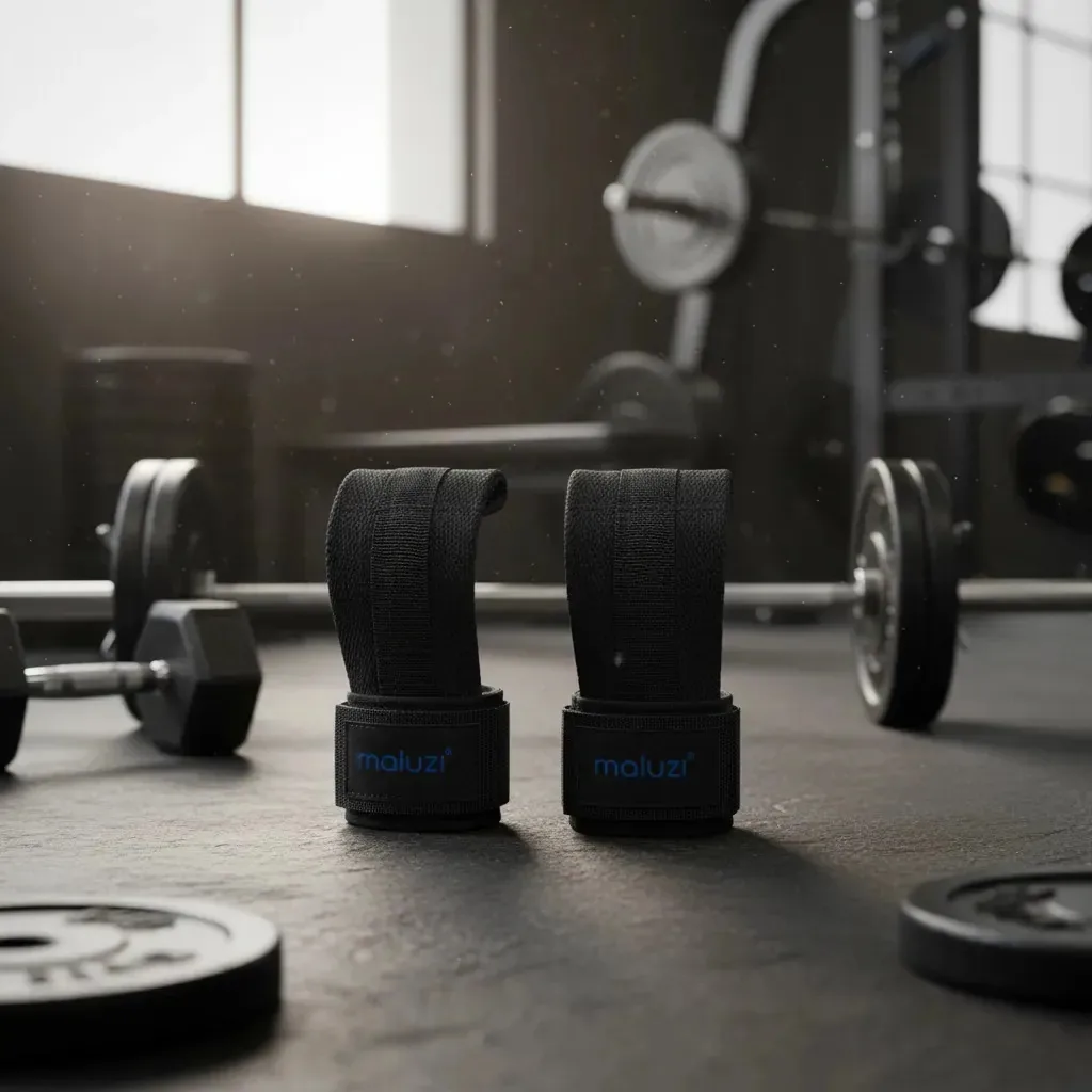 Munhequeira Strap Gancho Musculação Reforçada Treino Pesado Preto