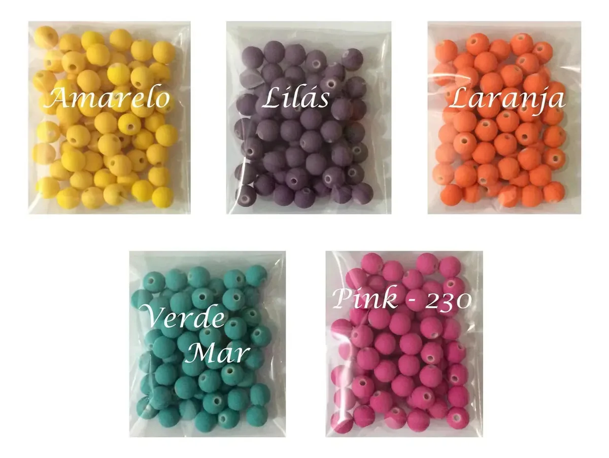 Kit Bolinhas Emborrachadas 8mm Para Pulseiras Terços / 300un