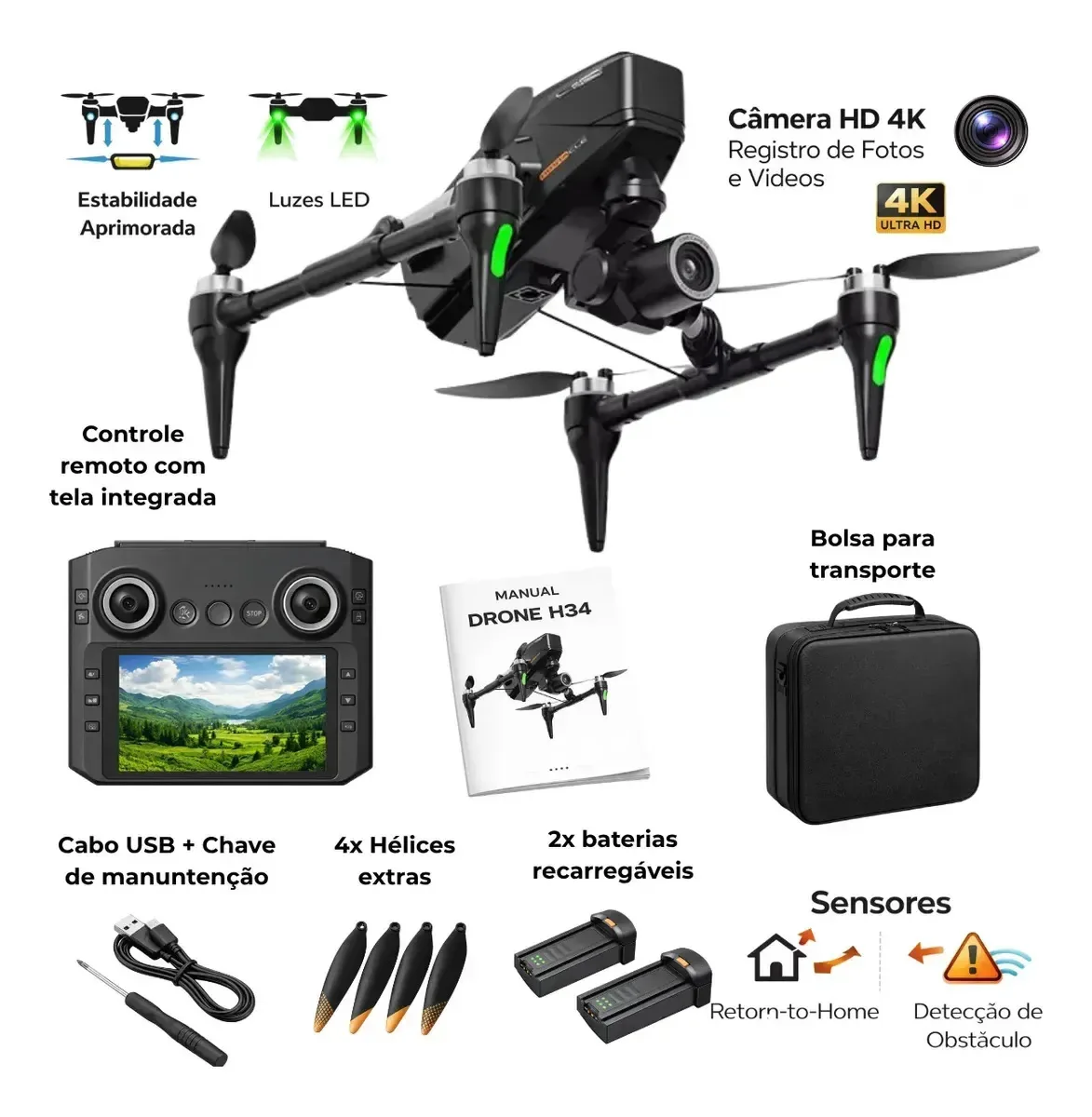 Drone Profissional H34
