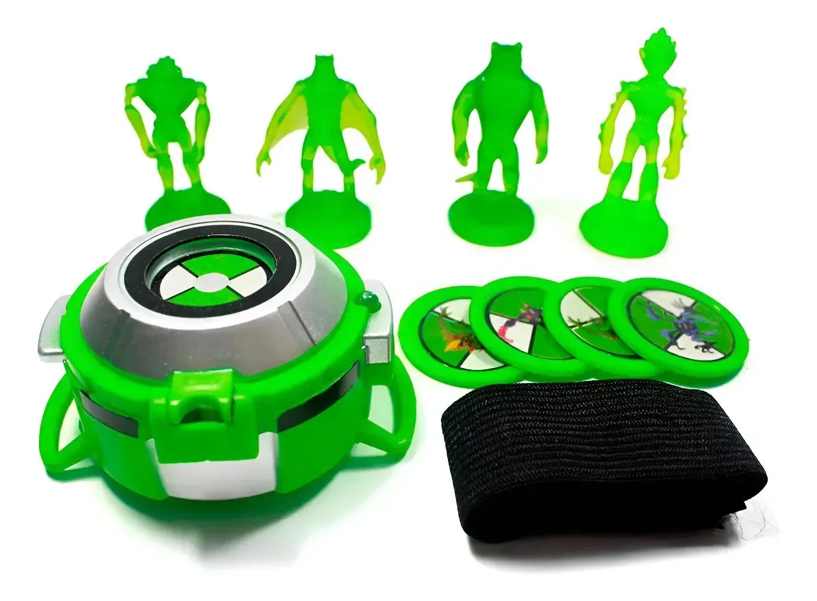 Kit Ben10 Ominitrix- Relógio Digital+ Lançador + Alienígenas