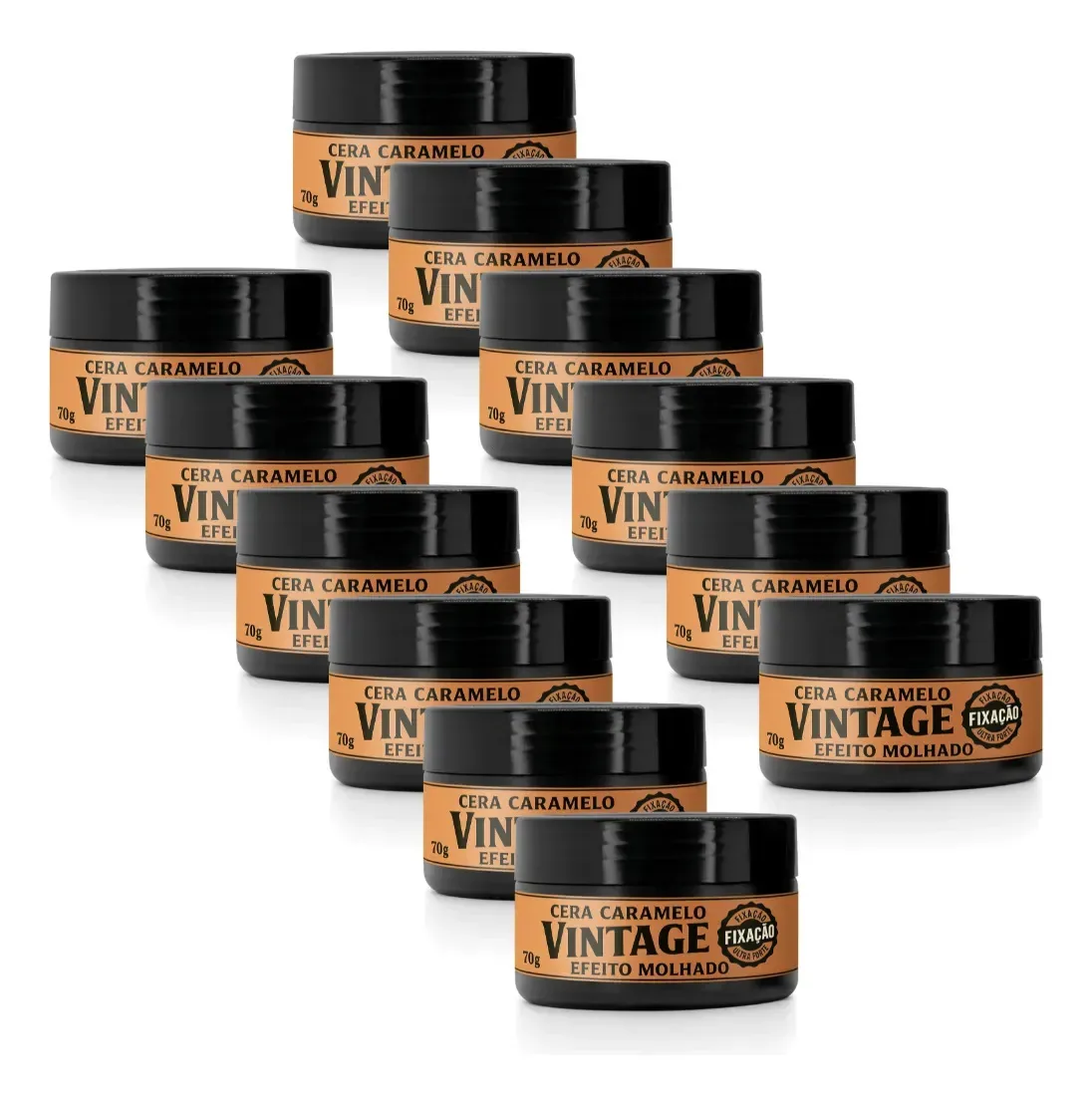 Kit Still Life 12 Pomadas Ceras Modeladoras Caramelo Efeito Molhado Fixação Extra Forte 70g