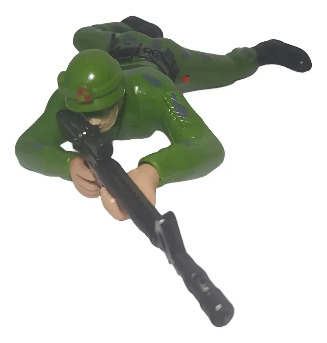 Boneco Soldadinho Soldado Atirador Rasteja Com Luz E Som Verde