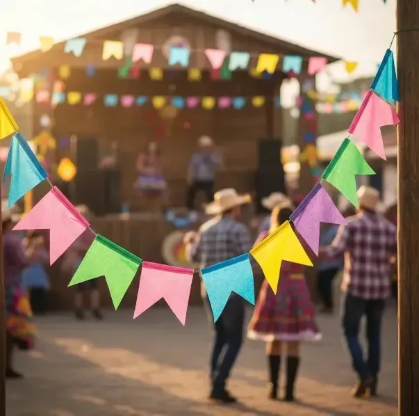 10m Bandeirinhas Festa Junina Papel Colorido Arraiá