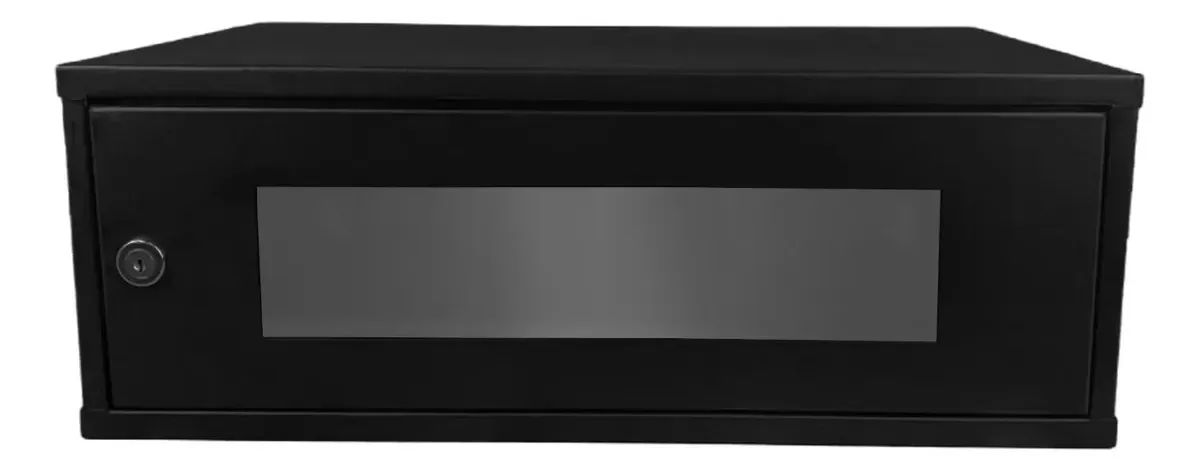 Gabinete De Parede 3u 350mm Preto Para Cftv E Dados Preto