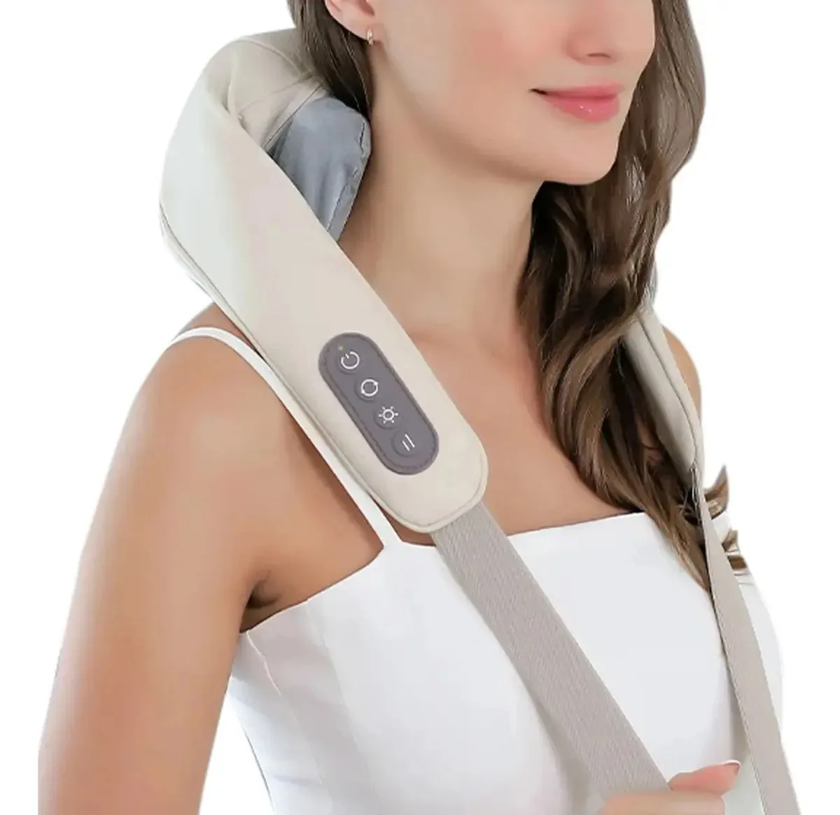 Colete Massageador Costas Pescoço Lombar Pernas Ombros Top Branco