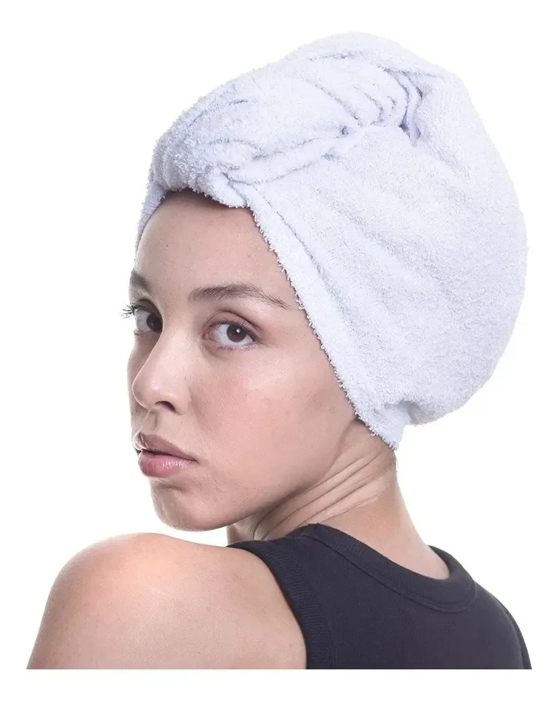 Toalha Santa Clara Para Cabelo Atoalhada Branca 1un