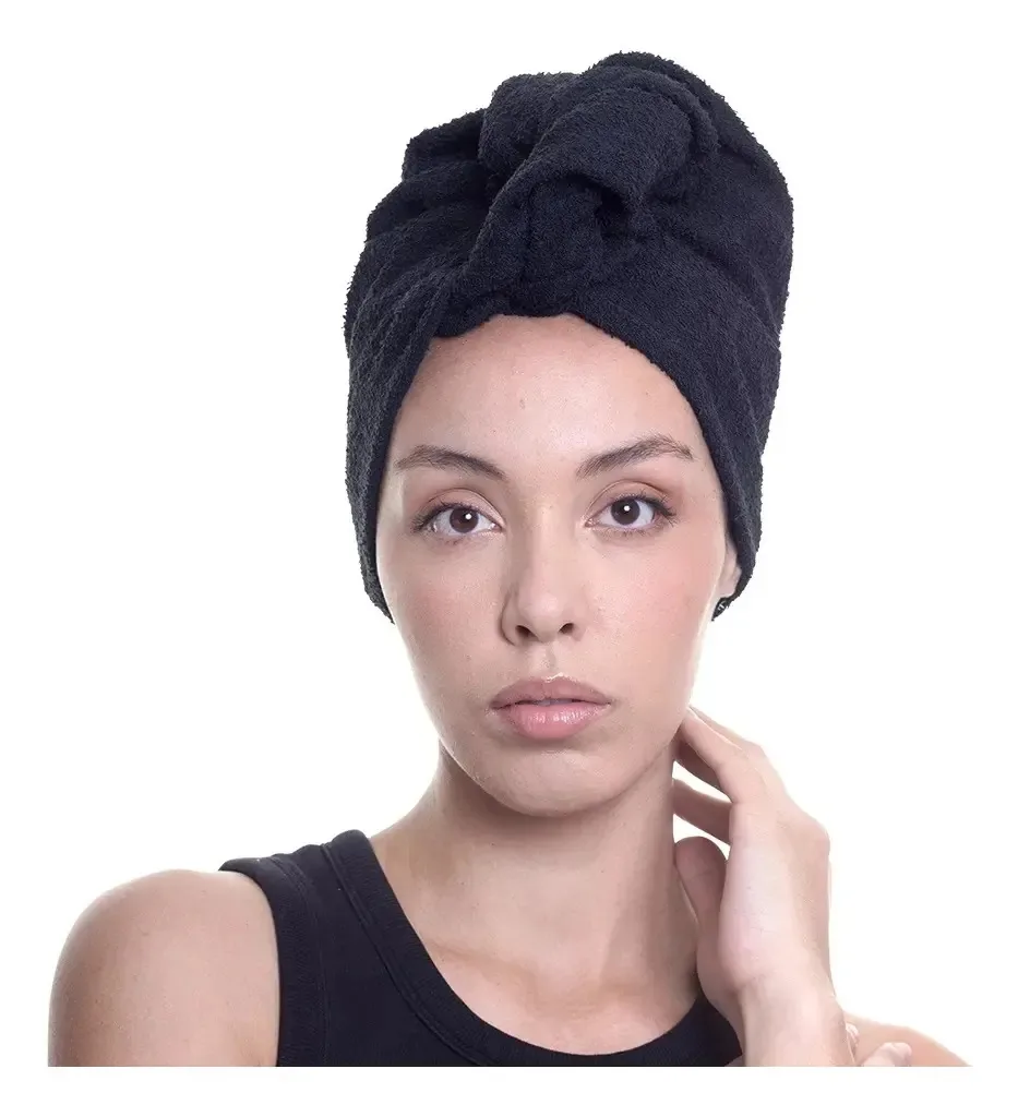 Toalha St Clara P/cabelo Preta
