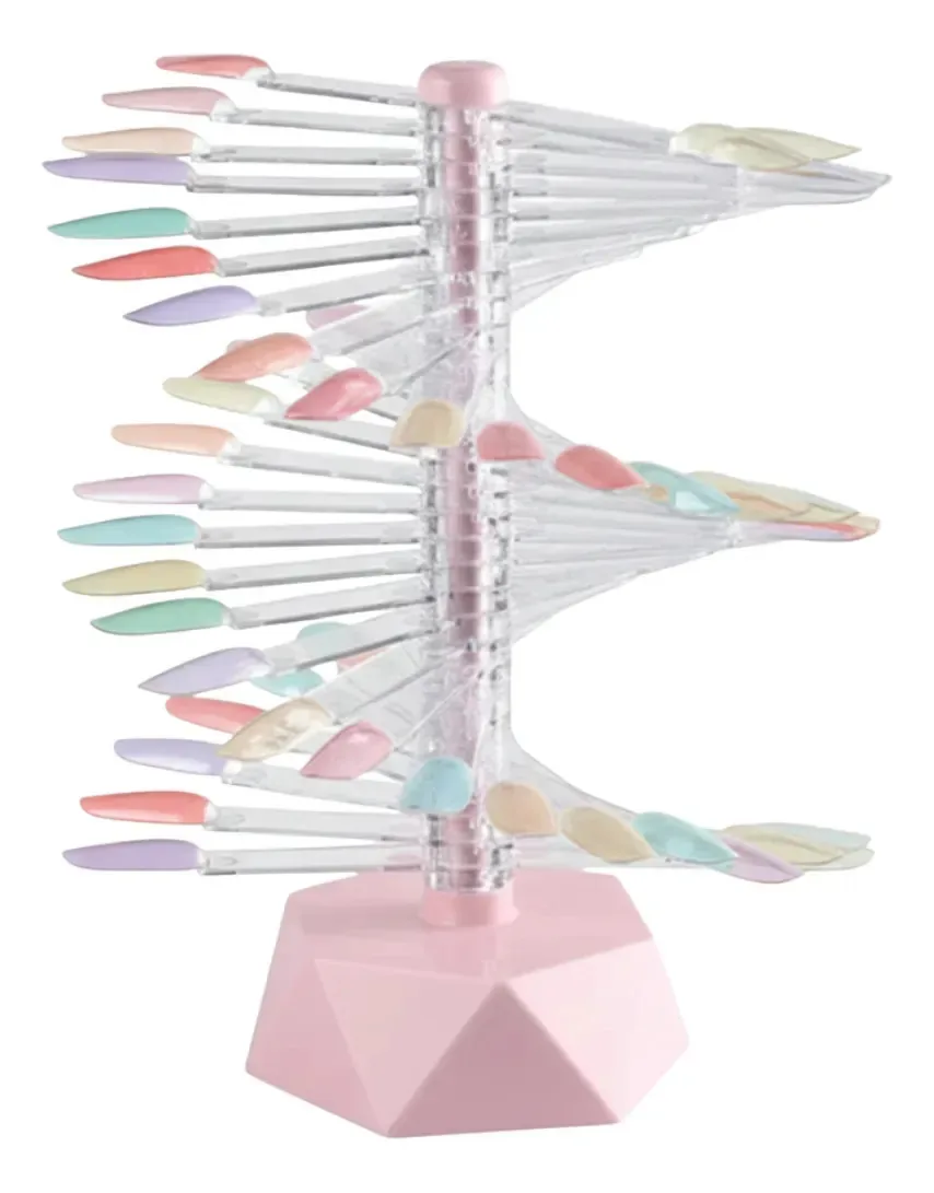 Expositor Esmaltes 60 Unhas Transparentes Mostruário Espiral Transparente
