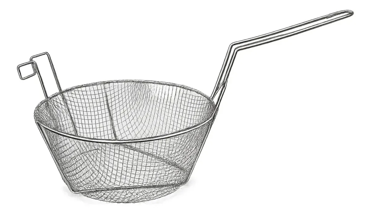 Cesto Para Fritura N.24 18cm Frita Pasteis Inox Premium