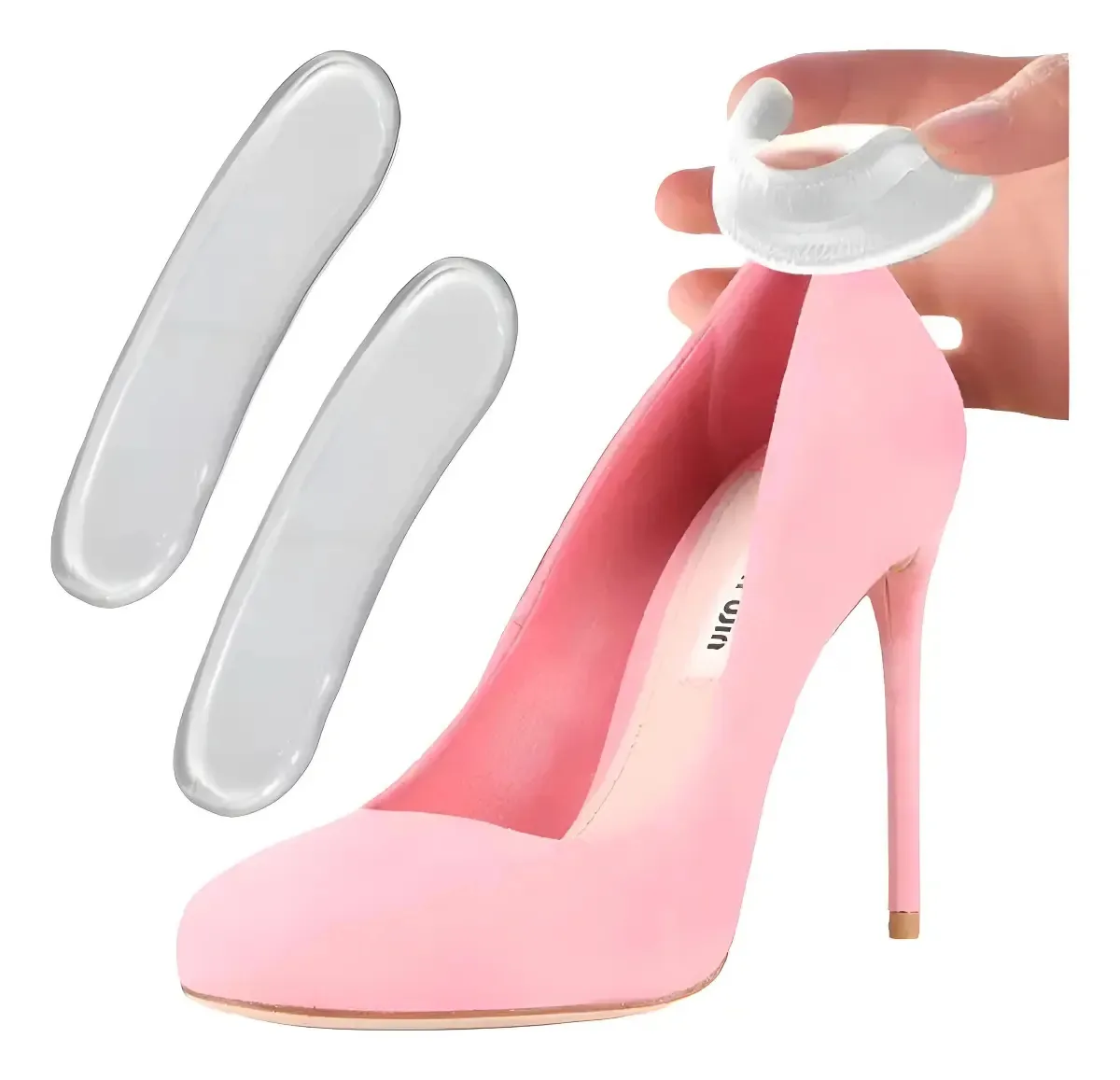 Par Protetor De Calcanhar Silicone Para Sapato Gel Conforto Transparente Único