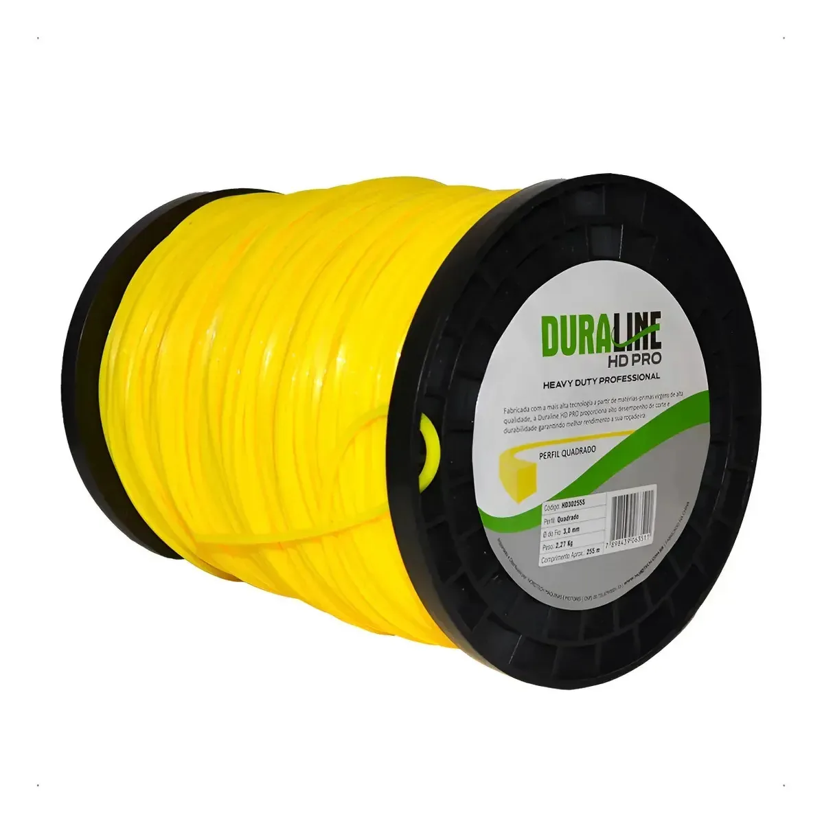 290 Metros Rolo Bobina Fio De Nylon Quadrado Roçadeira Resistente 3mm 290m 2kg Duraline Hd Pro