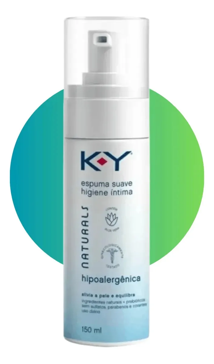 Espuma Higiene Íntima Suave Hipoalergênica Ky Naturals 150ml