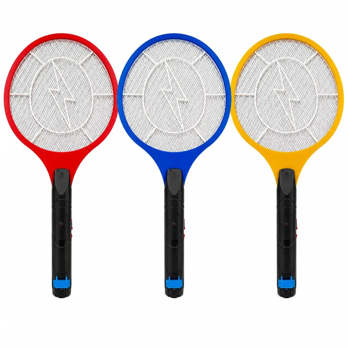 Kit 3 Raquetes Elétrica Mata Mosquito Mosca Pernilongo Dengue Insetos Bateria Recarregavel Bivolt