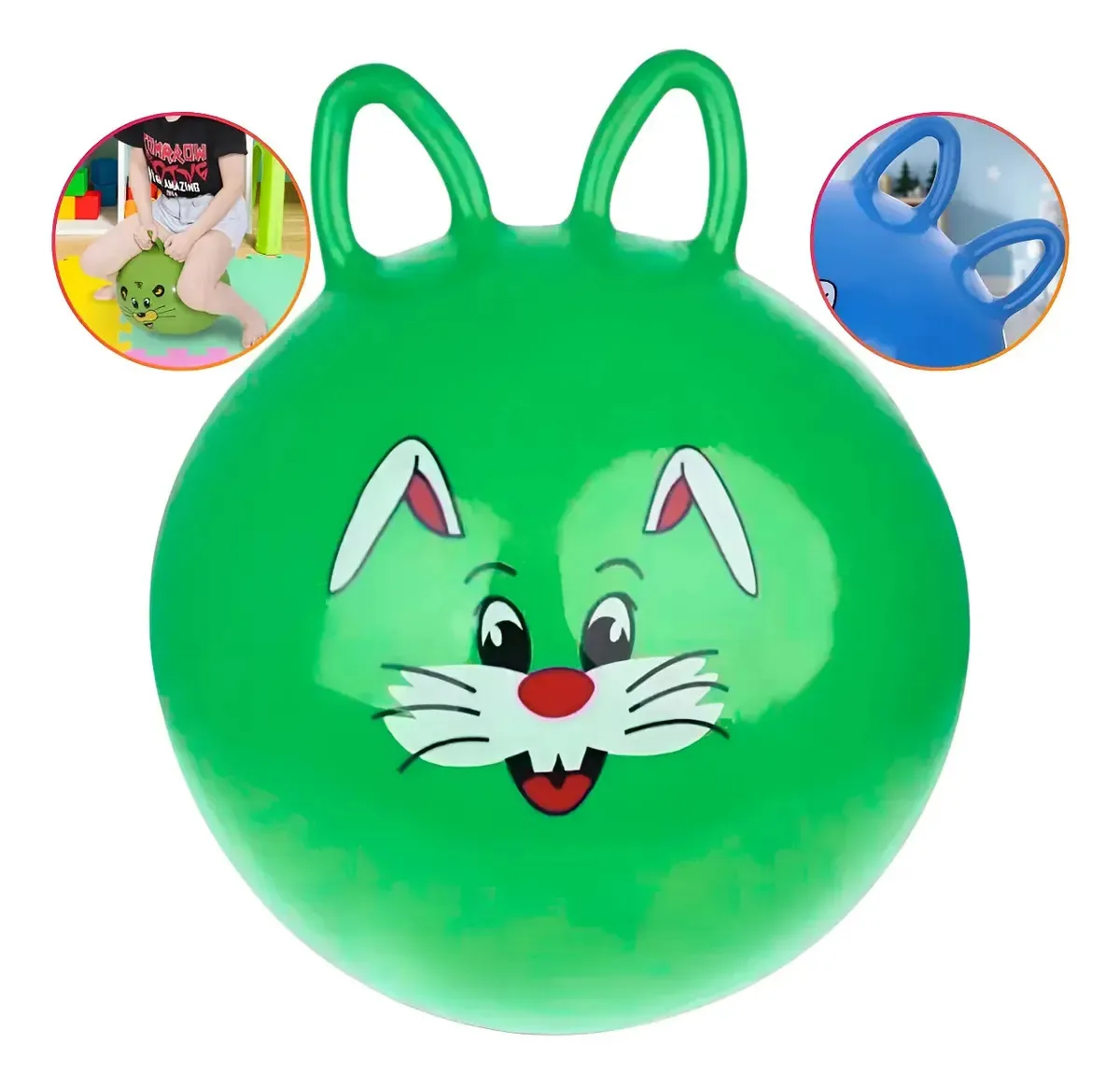 Bola Upa Upa Com Alça Pula Pula Desenhos Coloridos Crianças Cor Verde