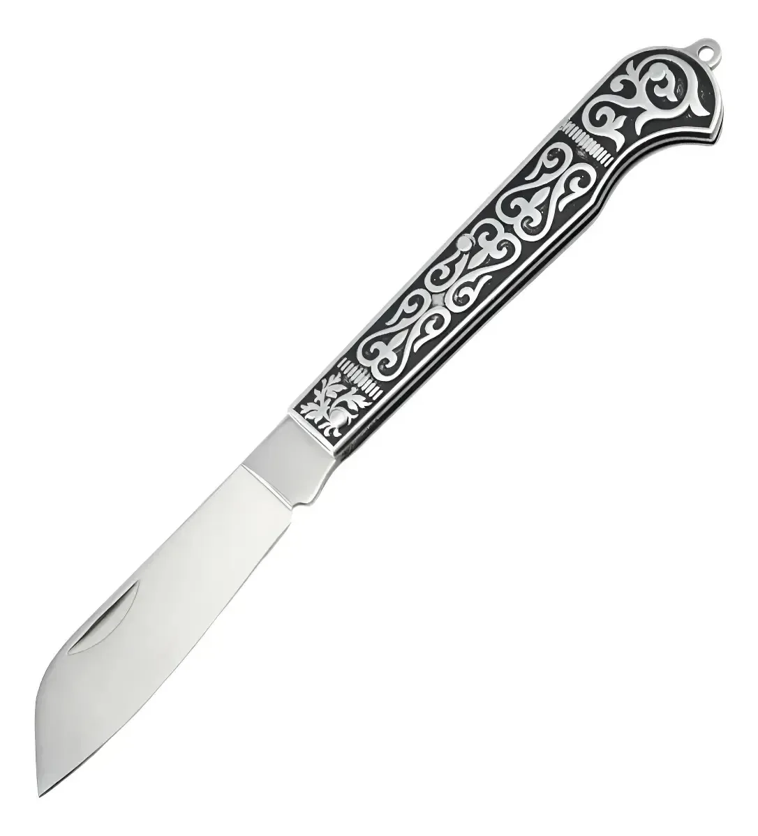 Canivete Tático Manual Lâmina Larga Slk-d08 Luatek Prata E Preto