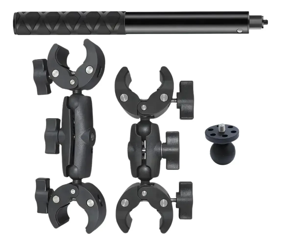 Kit Garra Dupla Articulável 360° Para Gopro E Câmeras Ação