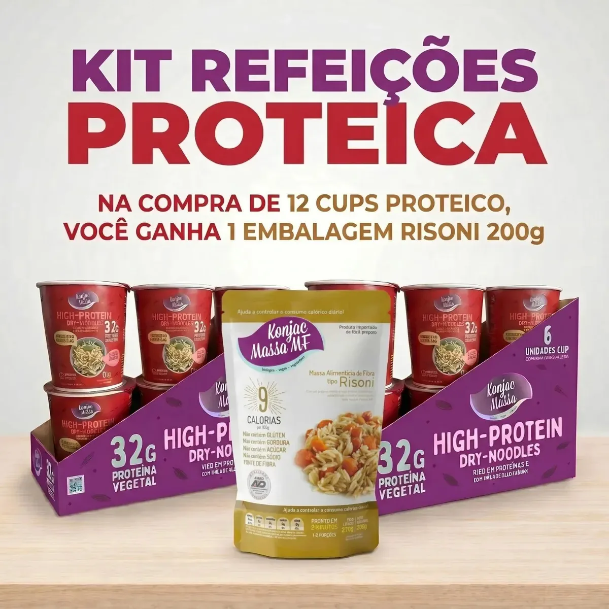 Kit 12 Cups Instantâneo Carne + 1 Risoni 270g