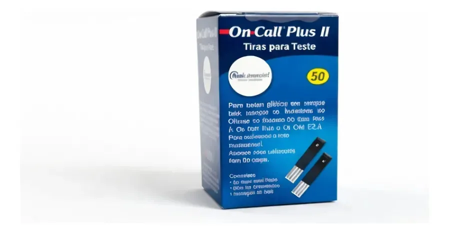 50 Tiras Reagentes Fita Glicemia Fita Teste Glicose On Call Plus Ii Medidor De Glicose Teste Glicemia Monitor Glicêmico Controle Glicêmico Glicosímetro Diabetes Cor Azul On Call