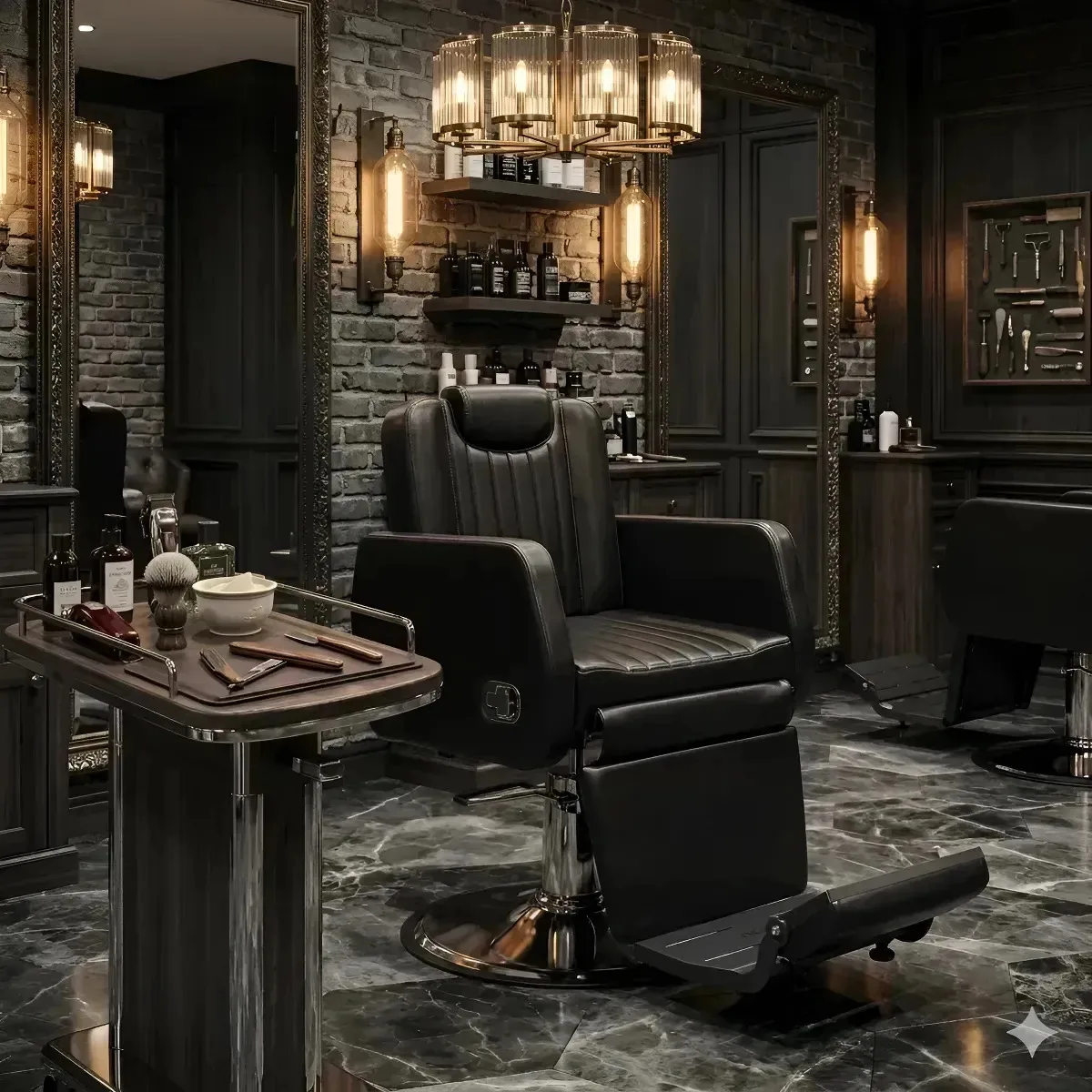 Cadeira Poltrona Reclinavel Athenas Para Barbearia Barbeiro Preto Reclinável Redonda