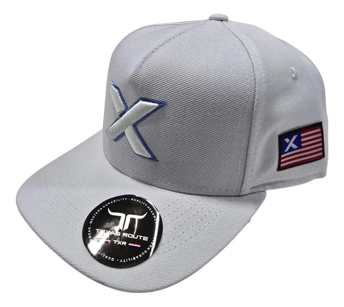 Boné Country Agro Texas Route Aba Curvada Bandeira Ajustável Branco Un X
