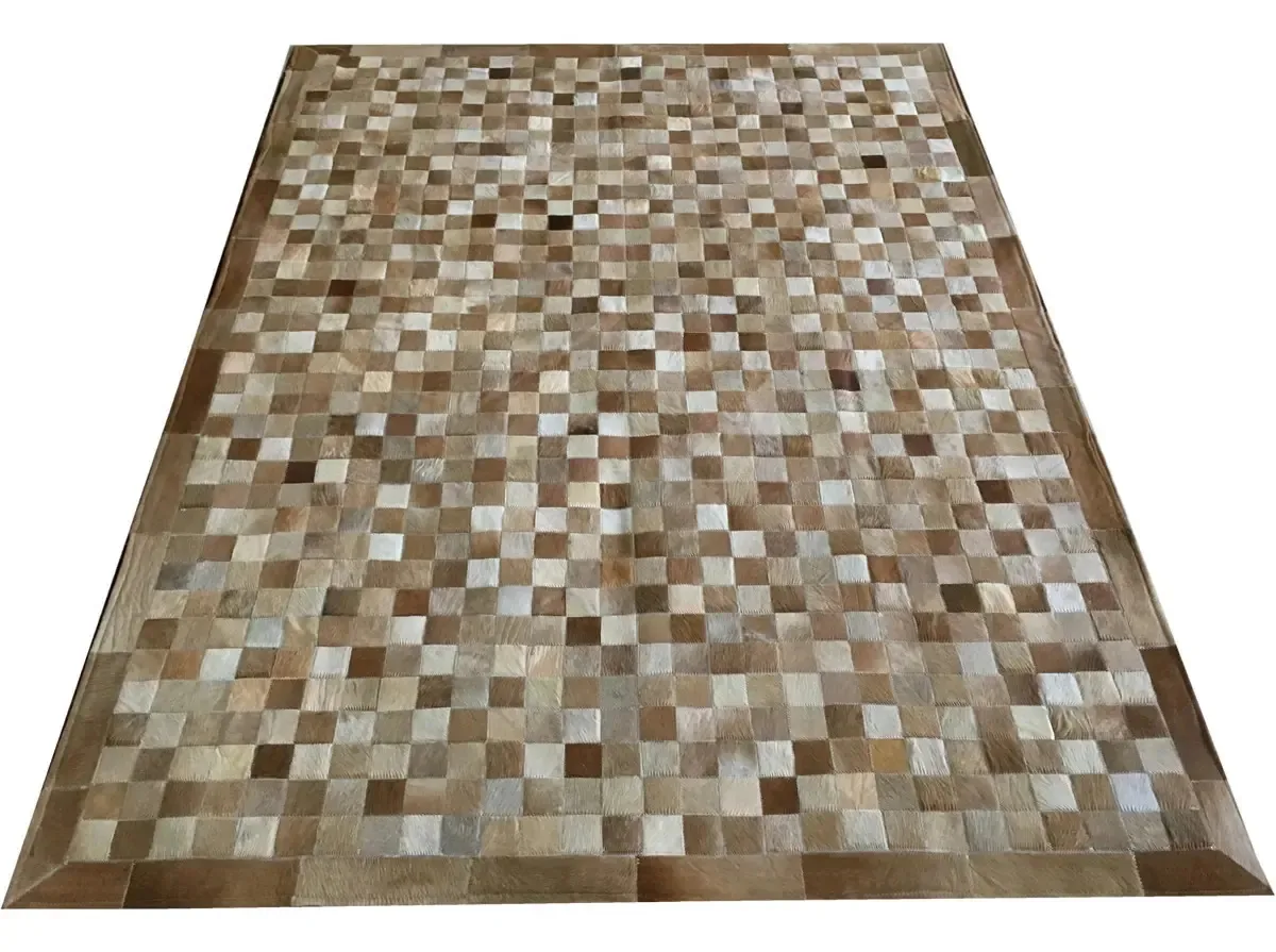 Tapete De Couro Bege 1,50x2,00 Com Bordas