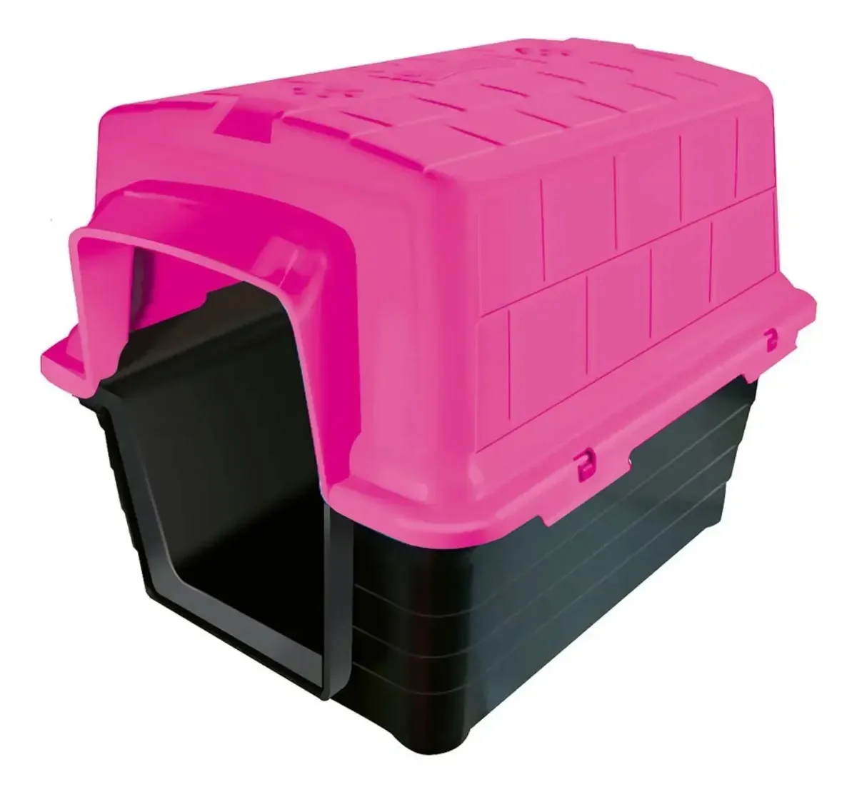 Casa Casinha Cachorro Plástica 37x48 Cor Rosa