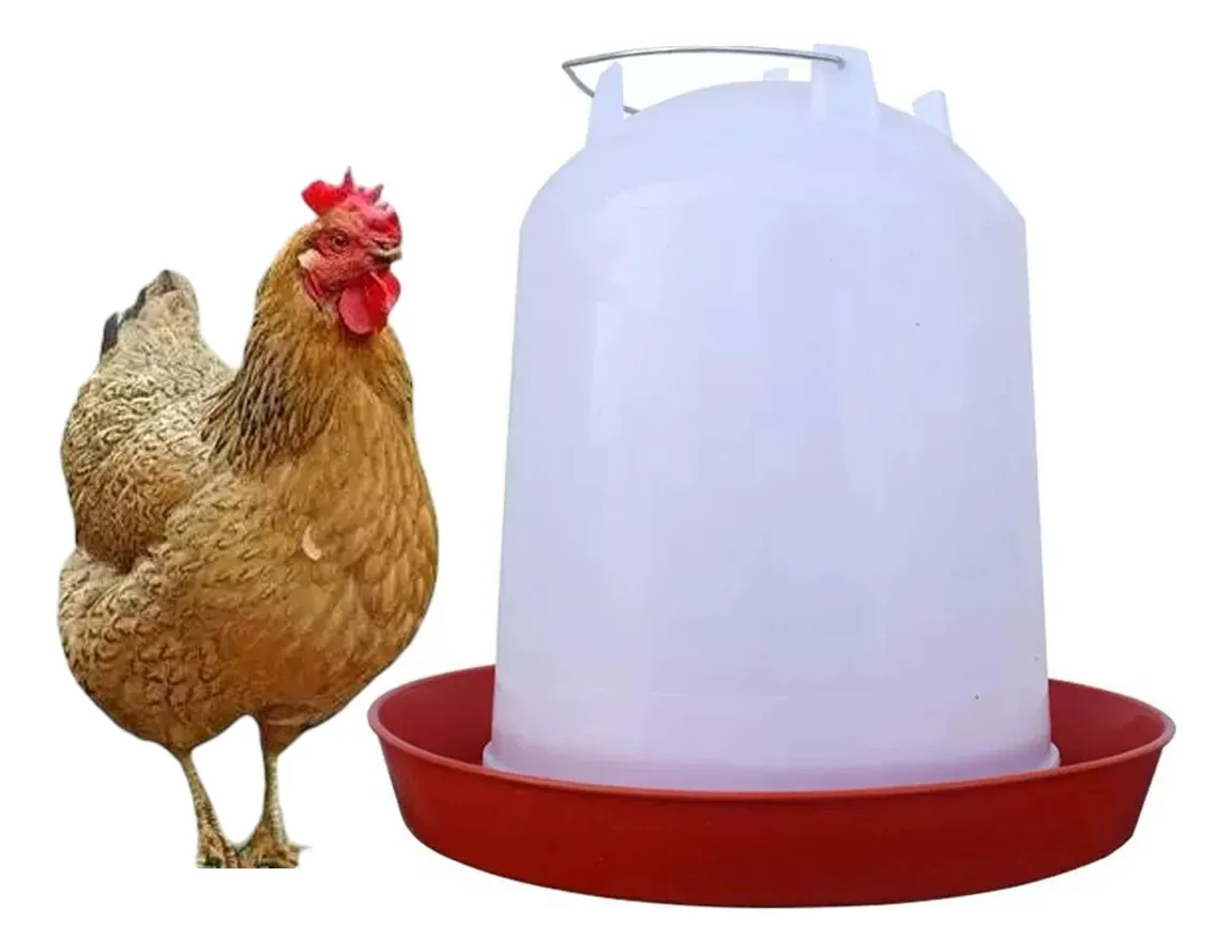 Bebedouro Criação De Pássaro Galinheiro Granja Aves 1,5l Vermelho