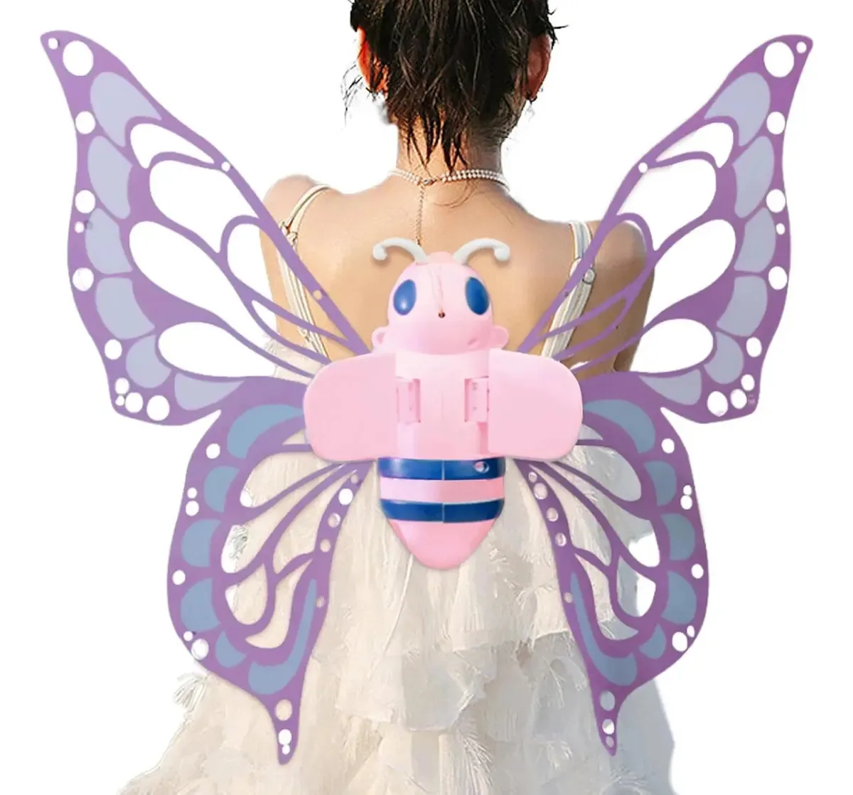 Asas De Borboleta Infantil, Fada, Anginho Com Led E Musica Rosa