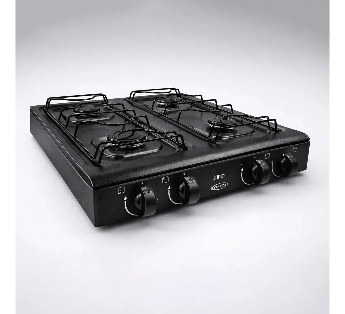 Fogão Cooktop Sobrepor Mesa Portátil A Gás 4 Bocas Preto/preto