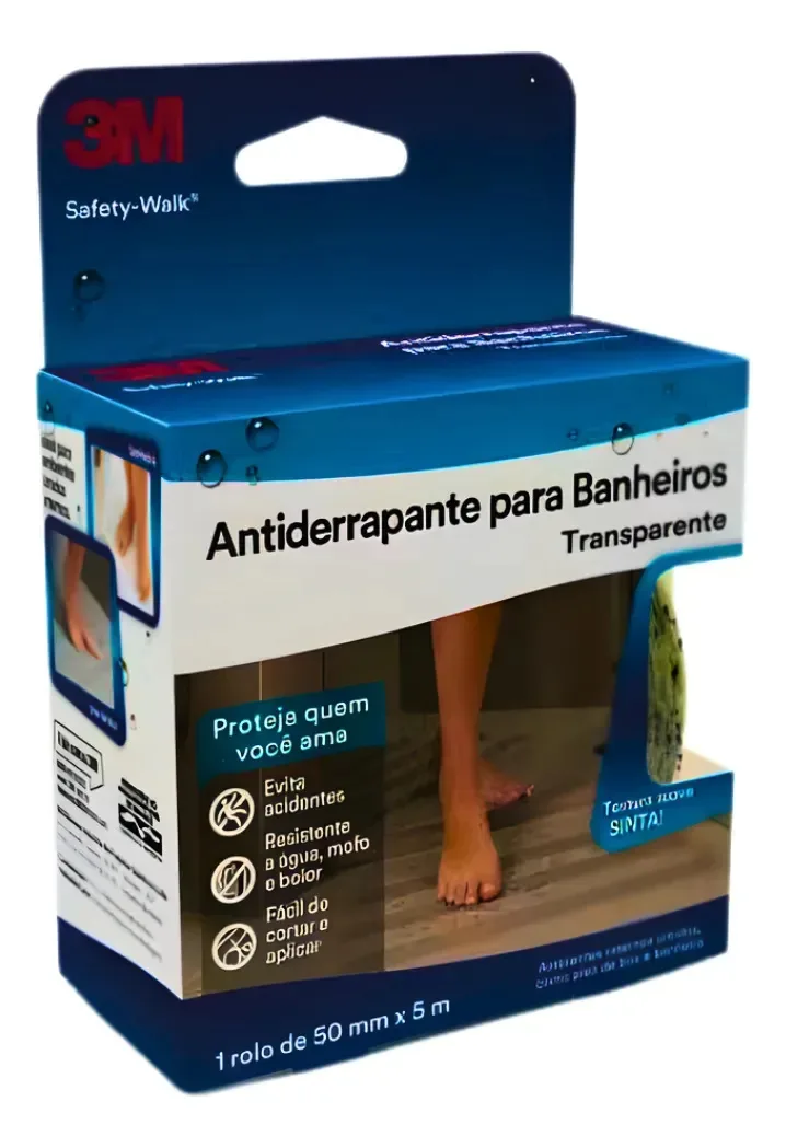 Fita Antiderrapante 3M Transparente para Banheiro e Box