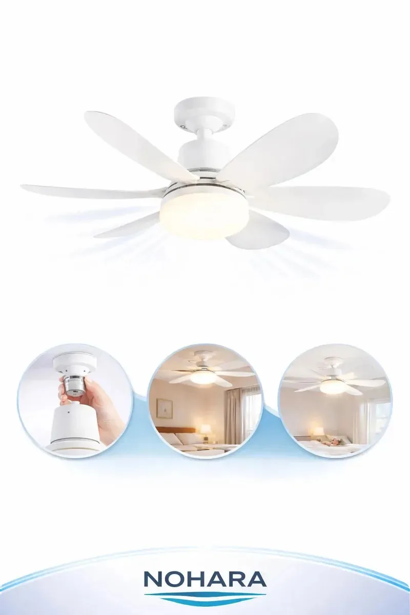 Ventilador De Teto 60w Silencioso Econômico Controle Remoto Luminária Portátil, Luminária Teto Luminária Led Lâmpadas Ventilador Teto Led Silencio Bivolt Casa Móveis