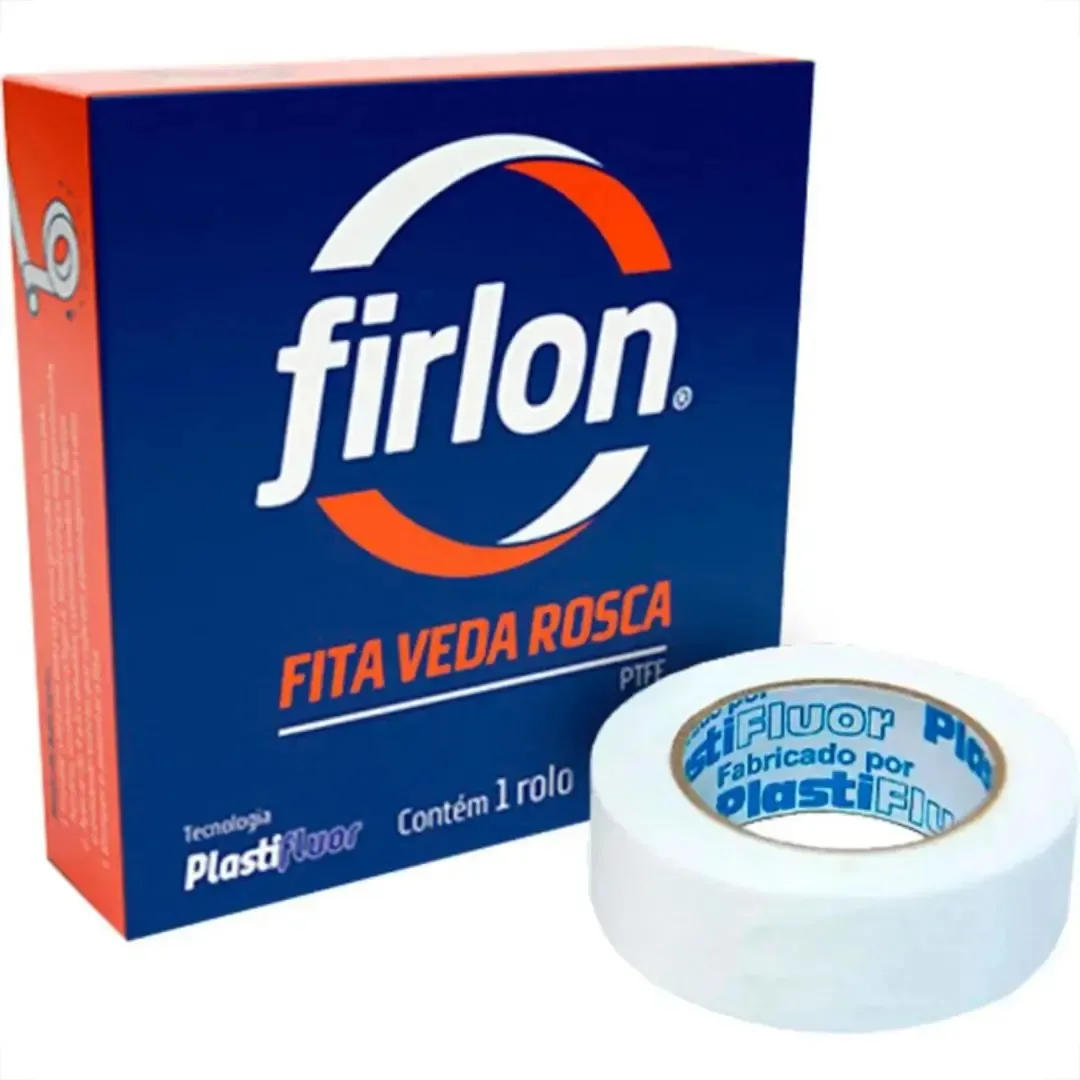 Kit 2 Fita Veda Rosca 12mm X 25 Metros Firlon Branco