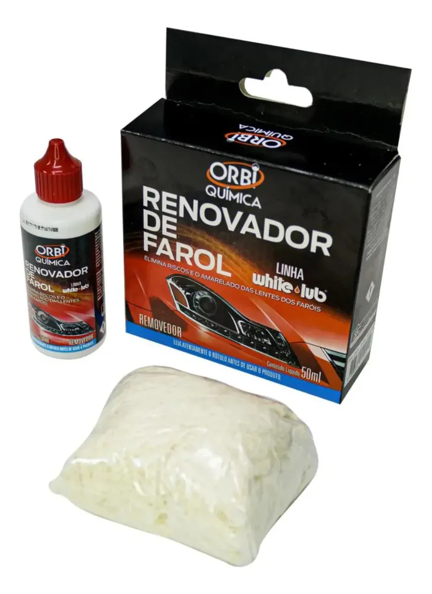 Renovador De Farol White Lub Elimina Riscos 50ml Branco