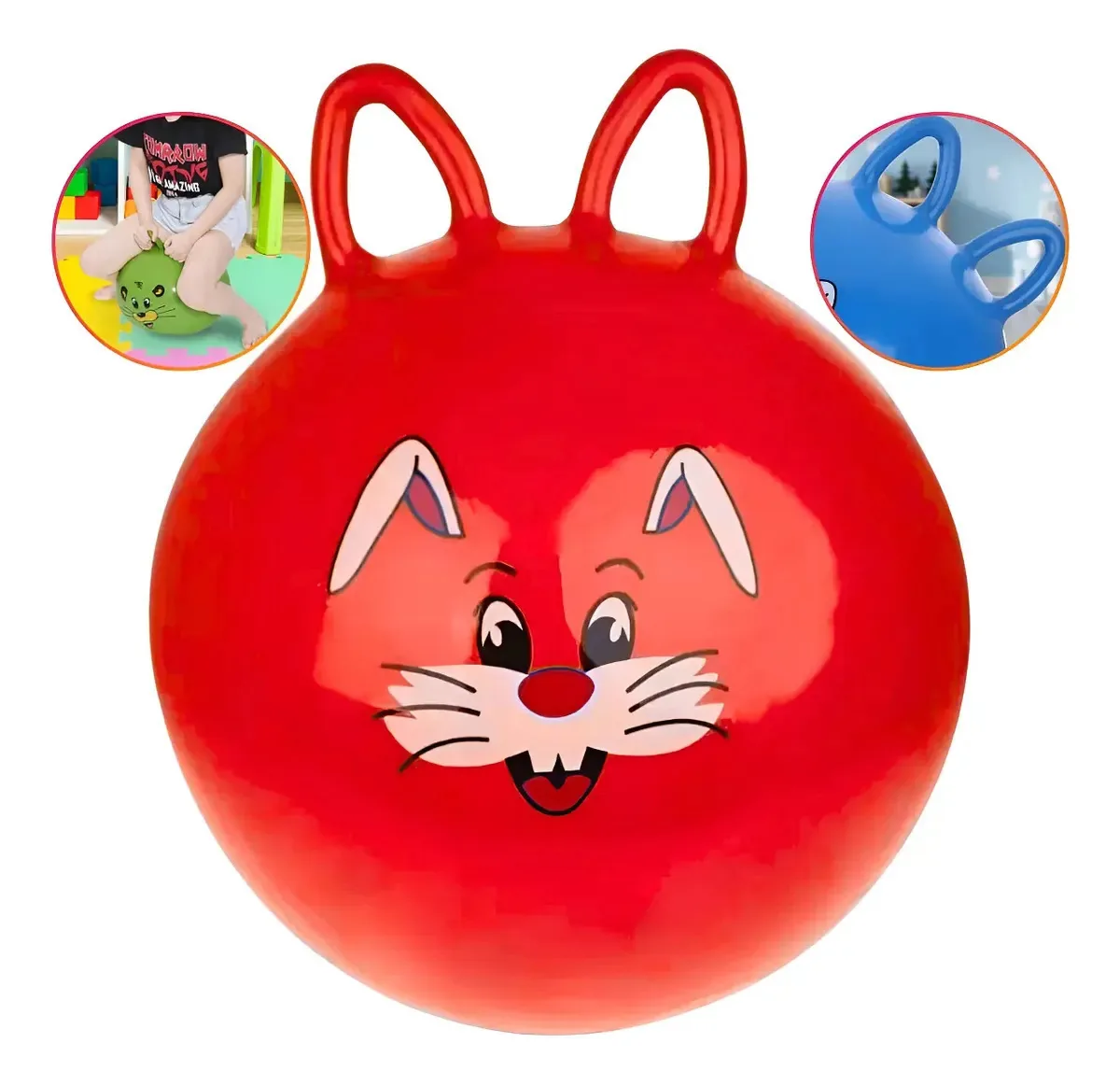 Bola Upa Upa Com Alça Pula Pula Desenhos Coloridos Crianças Cor Vermelho