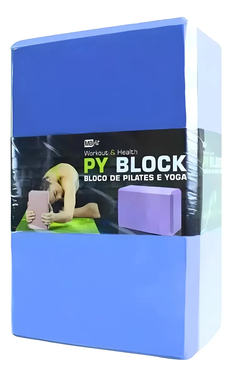 Bloco Para Exercícios Yoga Pilates Meditação Alongamento Cor Azul