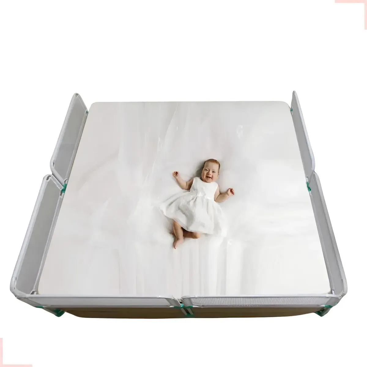 Kit Grades De Cama Box Casal Crianças Bebês Idosos Proteção Branco