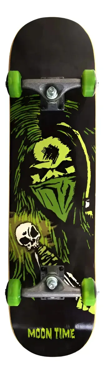 Skate Completo Owl Street Moon 53mm Estampado 82cm Rodas Mago