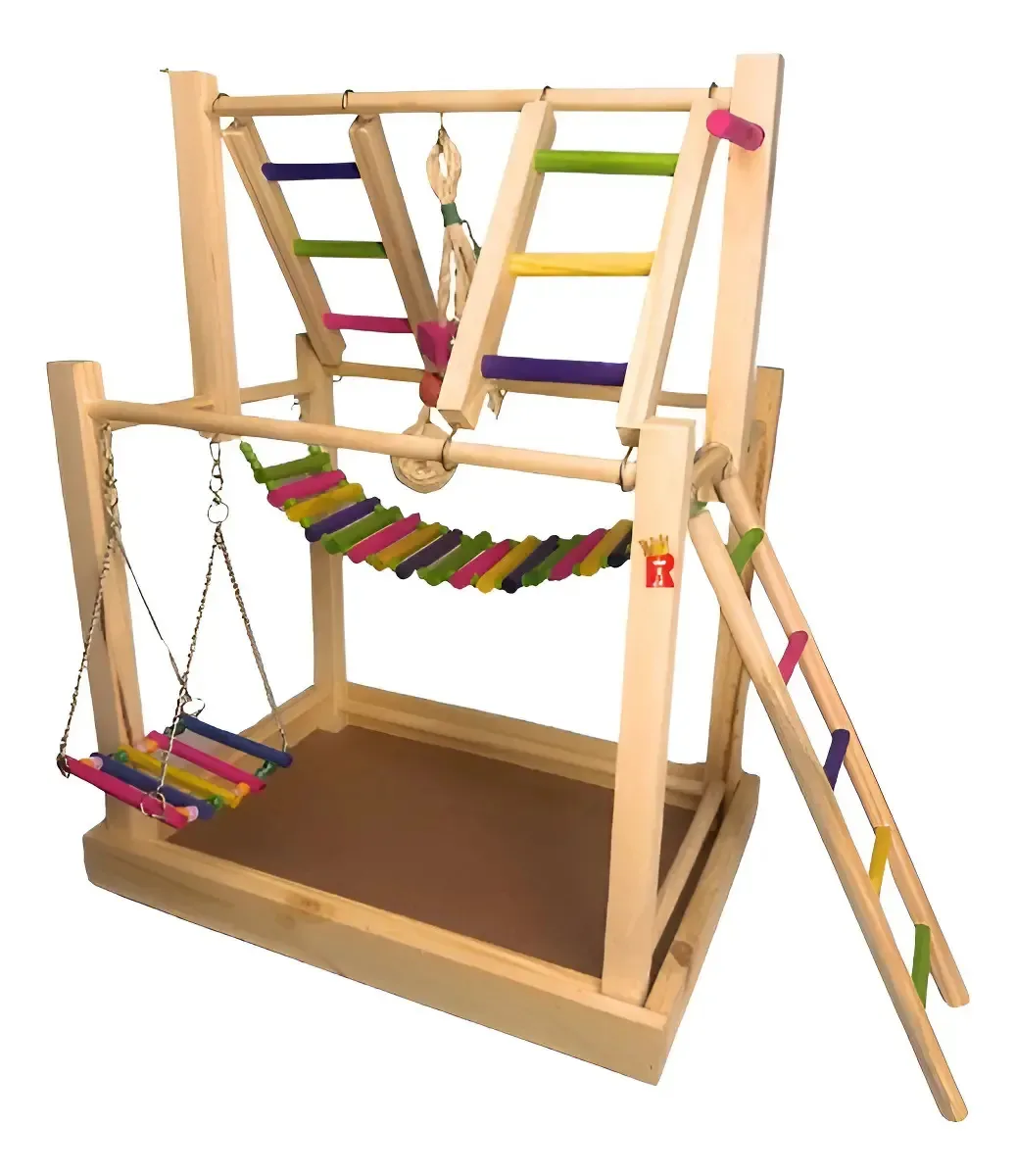 Parquinho Calopsita Playground Aves Mansa Balança E Escada Marrom-claro