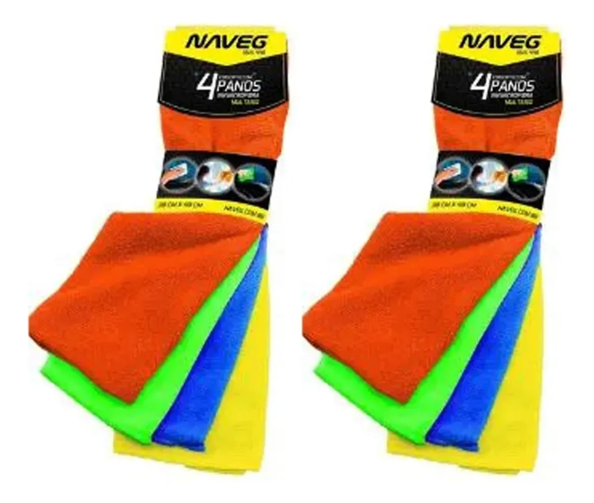 Kit 8 Panos De Microfibra 30x40cm Cores Sortidas Naveg Multicolorido