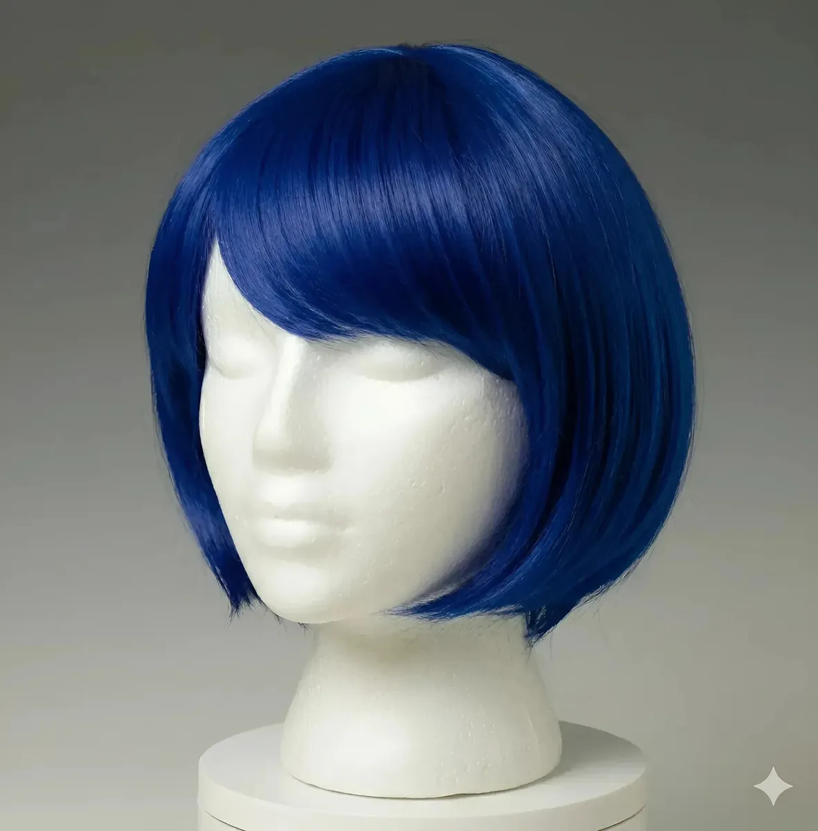 Peruca Chanel, Feminina Cosplay, Fantasia, Carnaval Cor Azul Bic