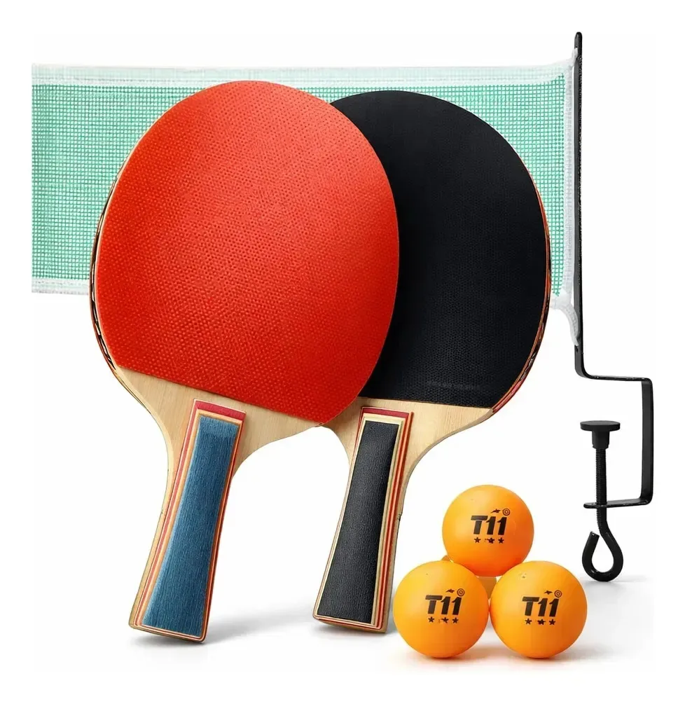 Kit Tênis de Mesa Vantag com 2 Raquetes, Bolas e Rede Retrátil Adaptável