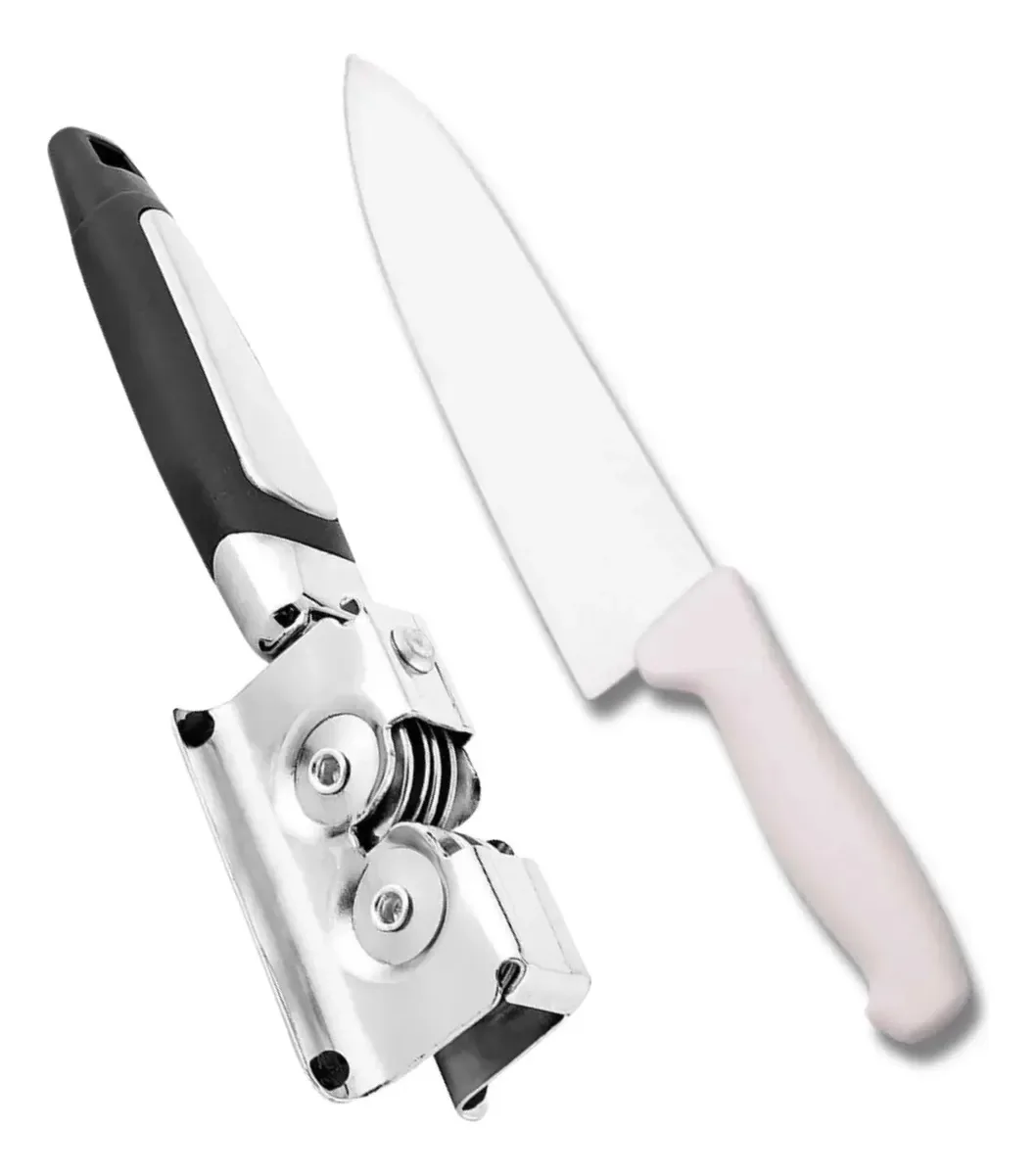 Afiador Manual para Facas de Cozinha SQ, Prateado