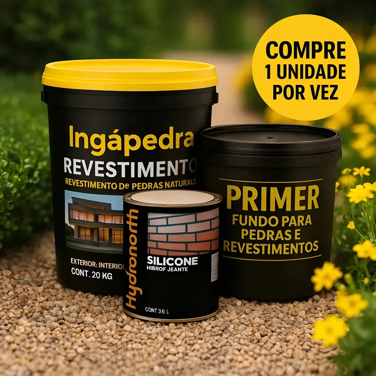 Kit Pedras Naturais Para Revestimento Decorativo Com Primer Braza 2.54 Cm