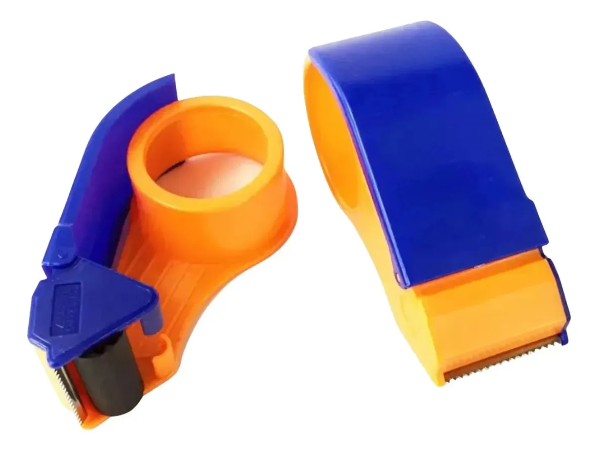 Cortador De Fita Adesiva Durex Kapbom Ka-1234 Azul Com Laranja